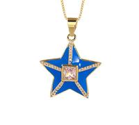 GGYTMQL Calare Olio colorato Smalto a Forma di Stella a Sospensione Fascino per Gioielli Color Chain Collace Migliore Festa