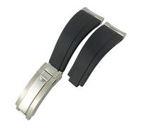 GGYTMQL Canda di guardia in gomma in metallo all'estremità curva 20 mm per gmt slidet blocco fibbia silicone sport cinghia