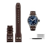 GGYTMQL Canda di guardia per rivetti in pelle genuina per IWC Big Pilot Spitfire Cowhide Folding Buckle Watch Men cinghia 21mm 22mm