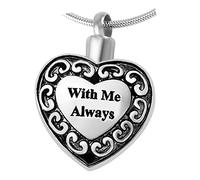 GGYTMQL Cenere Collana in Acciaio Inossidabile Cenere commemorativo Il Ciondolo sarà Sempre nel Mio Cuore a commemorare i Gioielli di cremazione delle Ceneri