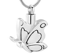 GGYTMQL Cenere Collana per Donne Cremazione Farfalla Gioielli in Acciaio Inossidabile Souvenir a Pendente Memoriale Urn Necklace Urn Pet