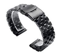 GGYTMQL Cinghia di orologio 22/20/24 mm Link solido in acciaio inossidabile Class Class Sicurezza Sostituzione dell'orologio/24 mm/argento