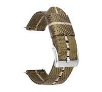 GGYTMQL Cinghia di orologio in nylon cinghia di nylon a strisce diagonali 18 20 22 24 mm cinghia di rilascio rapido a rilascio/fibbia in argento di riso verde/18 mm