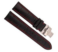 GGYTMQL Cinghia d'oro in pelle genuina per qualsiasi banda di guardia del marchio Nero con porta di guardia rossa.