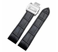 GGYTMQL Cintura di Orologio Pieghevole Cinghia di Orologio per Orologio per Orologio per Auto e Livello San-TOS 100-Black 20mm/Nero/23,0 mm