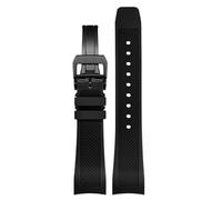 GGYTMQL Cinturino da orologio in gomma 22mm per IWC IW390502 IW390209 Fine curva di chiusura di schieramento della banda di orologi, 22 mm, gomma