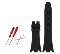 GGYTMQL Cinturino da orologio in gomma 28 mm per AP 15703 26470SO Royal Oak Offshore Sport Sports Watch Strap/Colore: Nero, senza fibbia, dimensioni: 27 mm, 27mm