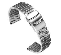 GGYTMQL Cinturino in acciaio inossidabile 18 mm 20mm 22mm da 24 mm da orologio metallico Bracciale pieghevole Fibbia universale
