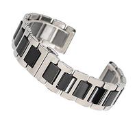 GGYTMQL cinturino per orologio, 18/20mm ceramica creativa collegamenti cinturini in acciaio inox pulsante chiusura nascosta hq cinturino per orologio con barre a molla braccialetto, 18mm