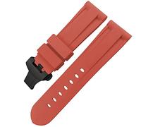 GGYTMQL Classa di glassa di gomma in gomma 24mm 26 mm per panerai luminor sommergibile silicone sport cinghia