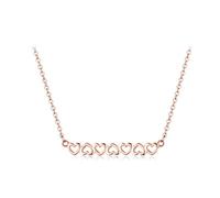 GGYTMQL Collana a 3 Cuori di Colore collane a Catena d'Amore Solido per Regali di Gioielli da Sposa