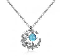 GGYTMQL Collana a Ciondolo di Stelle e Luna per Donne zircone s925 Regalo di Compleanno di Gioielli Colorati d'Argento