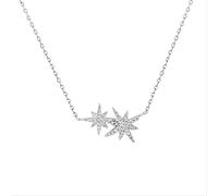 GGYTMQL Collana a Forma di Foglia Lucida zircone Stella a Pendente Donna di gioielleria di Compleanno Regalo di Compleanno