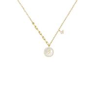 GGYTMQL Collana Collana Cravatta Femmina Catena clavicola Sterling Argento 925 Collana a Guscio Rotondo Ciondolo Un Buon Regalo per Moglie, Fidanzata Collana Gioiello