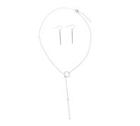 GGYTMQL Collana con ciondolo a barra in acciaio inossidabile e orecchini gioielli da donna elegante catena clavicola accessori per matrimonio, compleanno, anniversario, San Valentino