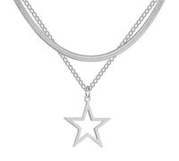 GGYTMQL Collana con ciondolo a catena da uomo e donna, gioiello per donne a forma di cuore, collana a doppio strato