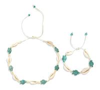 GGYTMQL Collana con shell Bracciale SET BEACH SeaShell Starfish Choker Collane Gioielli Shell Caviglieri Summer Stuff Accessori per le donne