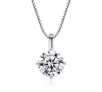 GGYTMQL Collana da donna con ciondolo in moissanite da 1 carato, 100% Sterling 925, scintillante, per feste di nozze