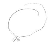 GGYTMQL Collana da donna in 925 con ciondolo a forma di triangolo con stelle e ciondolo rotondo