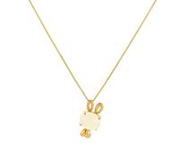 GGYTMQL Collana di Coniglio in Giada Dorata 14K, Collana a Ciondolo di Giada Naturale, Festa della Donna, Regalo di Compleanno per Moglie, Fidanzata
