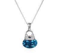GGYTMQL Collana di Cristallo S925 Collana a Sospensione in Argento Sterling