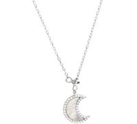 GGYTMQL Collana girocollo da donna con ciondolo a forma di luna, in argento 925, con nappa, gioiello da sposa