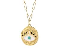 GGYTMQL Collana malvagia per Donne e Ragazze, Cuore Attorno all'Occhio Blu malvagio, Collana del Sole, collane a Sospensione per Gli Occhi, Collana malvagia Oro, Collana malvagia Argento