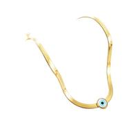 GGYTMQL Collana malvagia per Uomini e Donne, 925 Argento Sterling Fortunato Occhio malvagio Collana a Sospensione Collana a Strato Collana di Girocollo, Collana malvagia Oro Oro, malvagio Girocollo