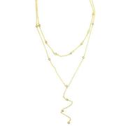 GGYTMQL Collana Multistrato allunga la Collana a Doppio Strato di Colore Rosa 925 Girocollo da Donna di Moda