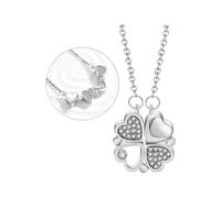 GGYTMQL Collana per Il Cuore Fortunato per Le Donne, 925 Sterling Silver a Quattro Foglie Collana a Sospensione a Trifoglio, Collana a Sospensione del Cuore Amore, Collana di Trifoglio, Collana a
