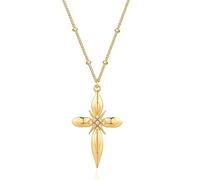 GGYTMQL Collane a Croce per Donne placcate con Delicate crollo a Ciondolo a Ciondolo Collana intarsa