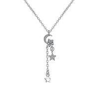GGYTMQL Collane di Girocollo di Nappe per Donne Zirconia cubica Stella Moon Pendenti Collana Regalo di Nozze