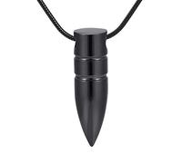 GGYTMQL Collar de Cenizas Black Bullet Bullet Ciondolo per Cenere in Acciaio Inossidabile Capsule Cremation Cremazione Cenere Urn Ciondolo Keepsake-Black_10pcs_Necklace