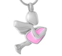 GGYTMQL Collar de Hombre con Urna de Cenizas Fairy Holding Heart Colgantes de Acero Inossidable para Las Cenizas Amadas Cremación Memorial Souvenir Urna Collar Titolare