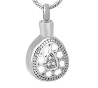GGYTMQL Colletto conmemoratito de cenizas urna de cremación de Acero Inossidabile con gota de Agua joyas de cremación en gares pendientes diseño único de Mujer Plateado