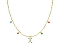 GGYTMQL Color Diamond Star Moon Real 925 Collana in Argento Sterling per Donne Gioielli smaltato Fancy Catena Fancy Catena Collana