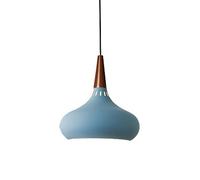 GGYTMQL Colore lampadario a Testa Singola Paralume a Cupola in Metallo Compatibile con Lampada da Soggiorno per Decorazioni per Barre della Barra da Letto (Blu, 36 * 35 cm)