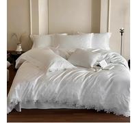 GGYTMQL Coperchio del Piumino Doppio per Letto Completo con Lenzuolo - Set da Letto a 4 Pezzi e 2 federe Cotone di Base Lungo per la Cura della Pelle B -1,5 m