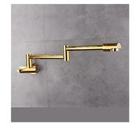 GGYTMQL Crome Nichel Nichel Blass Vaso di riempimento per Colpa Toccata da Parete Montato Cucina Cucina Singolo Foro Singolo Tocco ruotare Il Becco Pieghevole (Oro a spusto c-brusco)