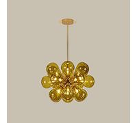 GGYTMQL Cucina Il lampadario di Lusso di Lusso Soggiorno a soppalco Arredamento Arte in Ferro a soppalco Le luci a LED Decorative in Vetro Interno (Blu)