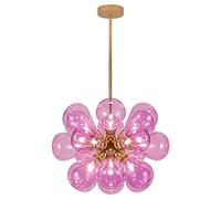 GGYTMQL Cucina Il lampadario di Lusso di Lusso Soggiorno a soppalco Arredamento Arte in Ferro a soppalco Le luci a LED Decorative in Vetro Interno (Blu)