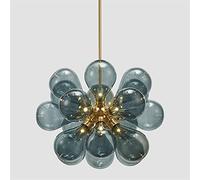 GGYTMQL Cucina Il lampadario di Lusso di Lusso Soggiorno a soppalco Arredamento Arte in Ferro a soppalco Le luci a LED Decorative in Vetro Interno (Blu)