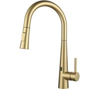 GGYTMQL Cucina in Acciaio Inossidabile Rubinetto da Cucina con spruzzatore tirato Fuori, Smart sensore lavello Cucina Mixer Cucina, Manico a Manico sul Rubinetto Cucina-Bianco-Bianco (Nero)