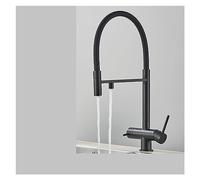 GGYTMQL Cucina Nera Opaca filtrata per Rubinetto filtrata per Rubinetto purificatore Rubinetto spruzzatore a Doppio spruzzatore per Bevanda Tocca 360 Miscelatore di purificazione Rotazione (Tipo