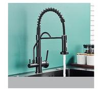 GGYTMQL Cucina Nera Opaca filtrata per Rubinetto filtrata per Rubinetto purificatore Rubinetto spruzzatore a Doppio spruzzatore per Bevanda Tocca 360 Miscelatore di purificazione Rotazione (Tipo