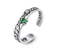 GGYTMQL Dichiarazione delle donne Anello aperto - Anello di dito aperto regolabile in difficoltà, anello intarsio della personalità zircone