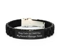 GGYTMQL Divertente direttore generale Regali per uomini - Bracciale fermo - Mantieni la calma o userò il mio direttore generale VOCE Christmas Unico Idea, piccolo, silicone, nessuna gemma