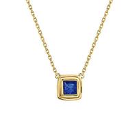 GGYTMQL Donne 18k Collana in Oro Giallo Semplice Pendente Rosso/Blu Quadrato 0,3ct Ruby/Sapphire Necklace da 18 Pollici da 18 Pollici