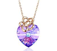 GGYTMQL Donne a Catena Dorata Ciondolo 925 Sterling Decorato con Cristalli di gioielleria di Fiori a Ciondolo a Sospensione cardiaca