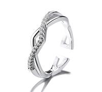 GGYTMQL Donne Anello regolabile, aperto da dito ad anello croce pavimentazione setmetalg zircone cubic